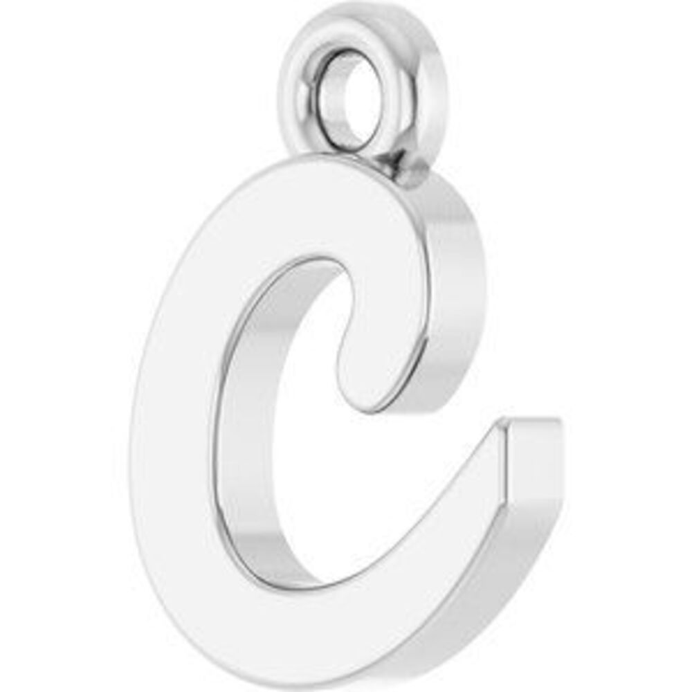 Kazi Luxury 14k White Script Initial C Dangle - image 2